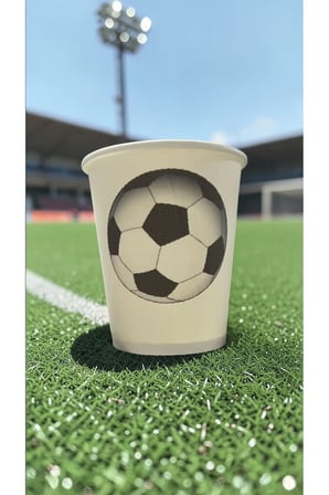 Futbol Topu-Maç-kale Doğumgünü Parti temalı Tek kullanımlık 7 Oz 100 Adet Karton Bardak