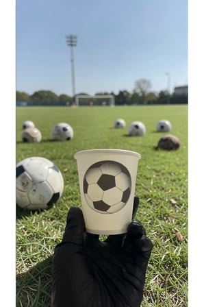 Futbol Topu-Maç-kale Doğumgünü Parti temalı Tek kullanımlık 7 Oz 50 Adet Karton Bardak