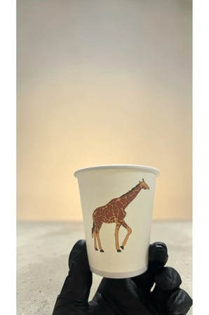 Hayvan-Orman-Amazon-Zoo Doğumgünü Parti Zürafa temalı Tek kullanımlık 7 Oz 100 Adet Karton Bardak