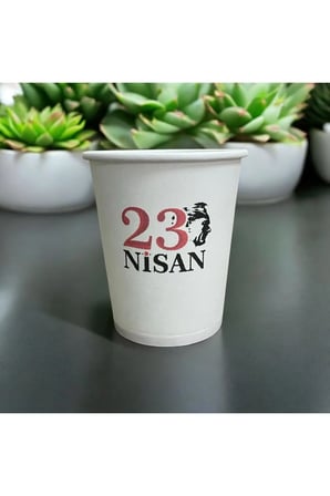 23 NİSAN-Çocuk Bayramı-Okul Etkinlik Türkiye Ayyıldız desenli 7 Oz 50 Adet Karton Bardak