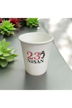 23 NİSAN-Çocuk Bayramı-Okul Etkinlik Türkiye Ayyıldız desenli 7 Oz 50 Adet Karton Bardak