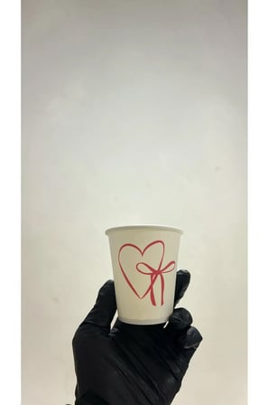 Kalp-Kurdela Sevgi Doğumgünü Etkinlik Parti temalı Tek kullanımlık 7 Oz 100 Adet Karton Bardak