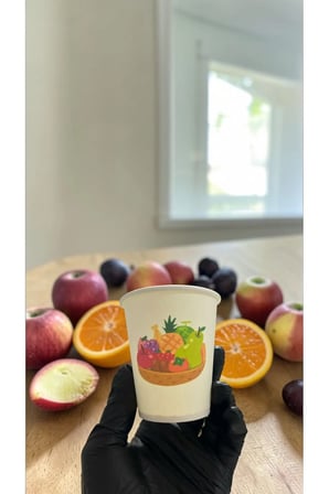 Meyve Sepeti Piknik Etkinlik temalı Tek kullanımlık 7 Oz 50 Adet Karton Bardak