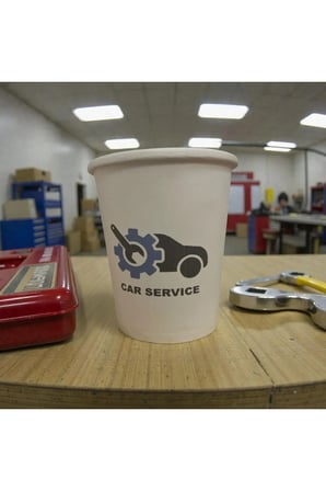 OTO TAMİR SERVİS desenli Tek kullanımlık 7 Oz 100 Adet Karton Bardak