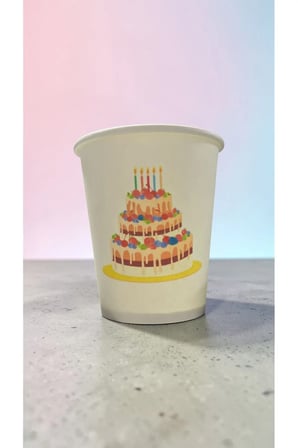Pasta Parti Doğumgünü Etkinlik temalı Tek kullanımlık 7 Oz 50 Adet Karton Bardak
