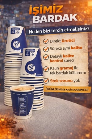 Üreticiden 50 Adet 7 oz KALIN GRAMAJ karton bardak Tek kullanımlık 1.Kalite