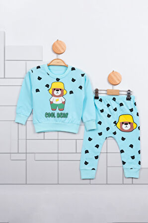 Erkek Bebek Cool Bear Temalı Mevsimlik Alt-Üst Takım