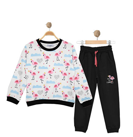 Kız Çocuk Flamingo Baskılı Mevsimlik Alt Üst Takım
