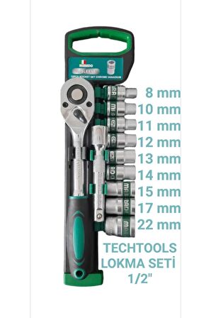 11'li Cırcırlı Lokma Takımı 1/2'' Lokma Seti 11 Parça Profesyonel