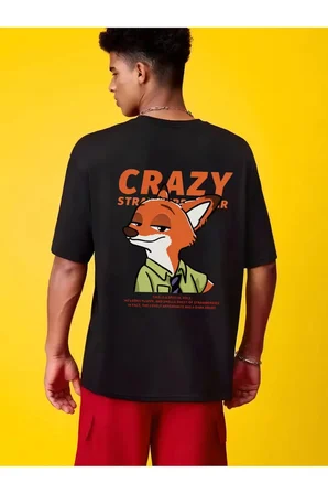 Sevgili Kombini Crazy Animal Baskılı Çift Tişört Oversize Unisex Çift Kombin Karikatür Çift Set