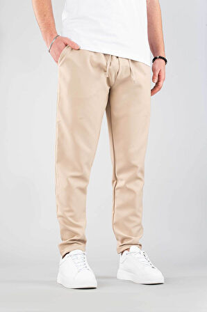 Erkek Jogger Pantolon Beli Lastikli İpli Pamuklu Rahat Boyfriend Pantolon