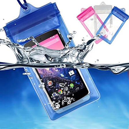 Su Geçirmez Telefon Kılıfı Yeşil-Mavi-Pembe-Mor-Sarı 5 Adet