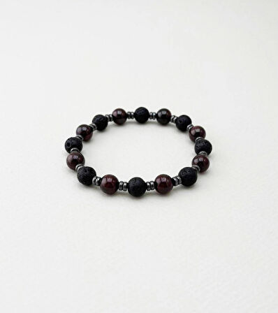 Lav Taşı, Kırmızı Garnet Doğal Taş Bileklik