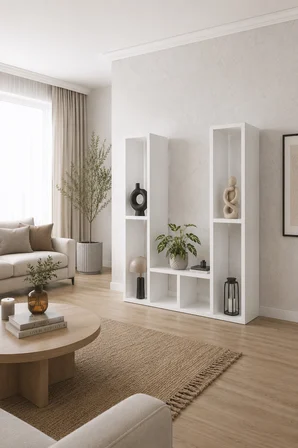 OSLO İkili Modüler Çok Amaçlı Dikey Raf Ünitesi | Çiçeklik | Kitaplık | Konsol | Dekoratif Düzenleyici |  Dresuar | TV Ünitesi