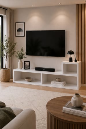 Sheila Concept Oslo Beyaz Modüler TV Sehpası Raf Ünitesi 110x43x30 cm