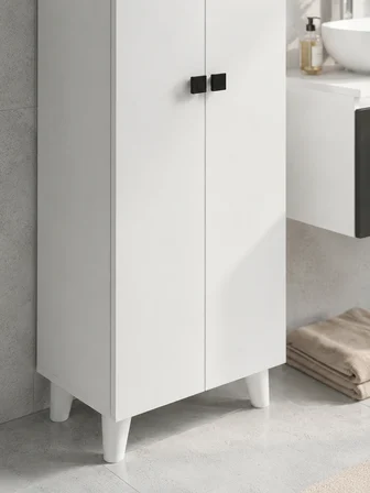 Sheila Concept Lima 165 cm Banyo ve Temizlik Dolabı Beyaz Çok Amaçlı Kapaklı