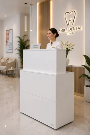 ALİZE Resepsiyon ve Karşılama Bankosu | Ofis Danışma Masası | Mağaza Karşılama Bankosu