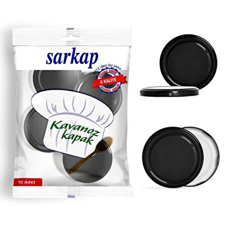 Hijyenik Paketli 10 Adet Kavanoz Kapağı - Siyah - 82mm