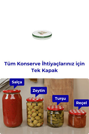 Hijyenik Paketli 10 adet Kavanoz Kapağı – Yeşil Buket – 82 mm