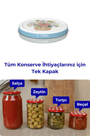 Hijyenik Paketli 10 adet Kavanoz Kapağı – Mavi Buket – 82 mm