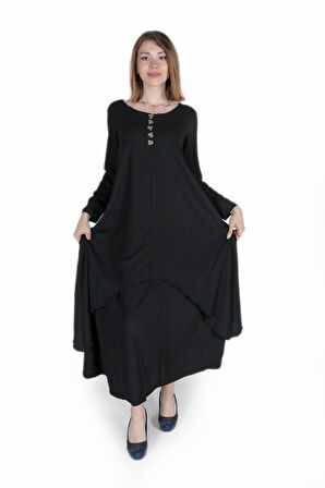 Günlük Yazlık Salaş Kadın İki Katlı  Elbise