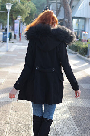 Günlük Kışlık Kaşe Kaşmir Kadın Kaban