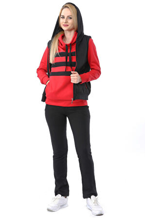 Günlük Kışlık Sevgili Eşofman Tekli Kadın Takım