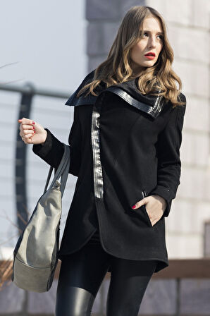 Günlük Kışlık Kaşmir Yaka Kadın Kaban