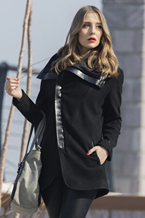 Günlük Kışlık Kaşmir Yaka Kadın Kaban