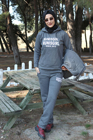 Günlük Kışlık Şık ve Rahat Üçlü Kadın Tesettür Eşofman Takımı