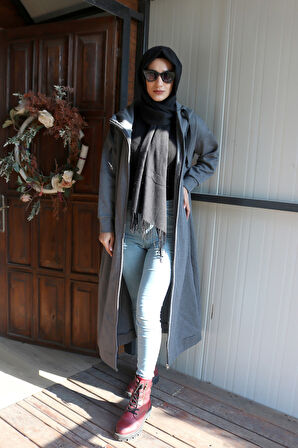 Günlük Kışlık Tam Boy  Kadın Tesettür Ceket