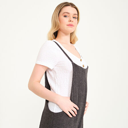 Günlük Askılı Bol Kesim Yazlık Kadın Tulum