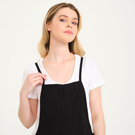 Günlük Askılı Bol Kesim Yazlık Kadın Tulum