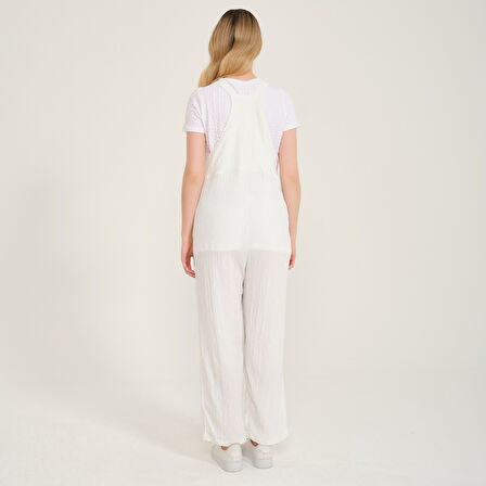 Askılı Büyük Cep Detaylı Kadın Salopet Tulum