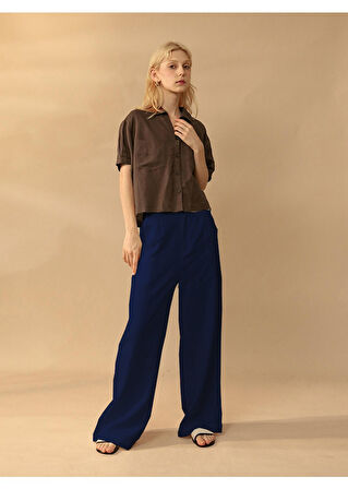 Keten Günlük Pantolon Düğmeli