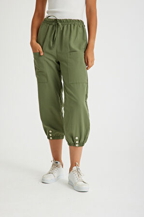 Keten Günlük Pantolon Beli Lastikli Bağcıklı