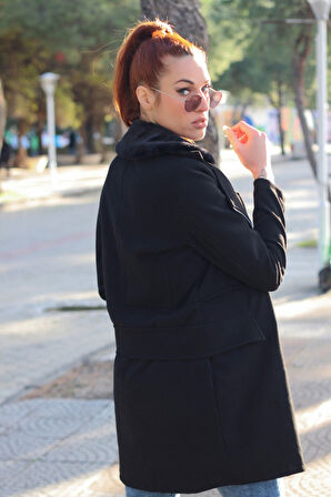 Kışlık Kürklü Kaşe Kadın Kaban