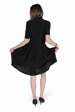 Keten Günlük Yazlık Ofis Kadın Elbisesi