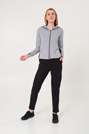 Günlük Fermuarlı Kapüşonlu Kadın Ceket