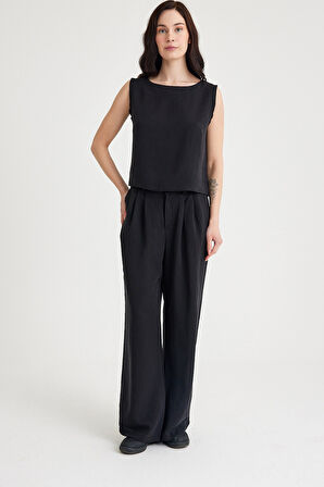 Keten Günlük Rahat  Kolsuz  Alt Üst Kadın Takım