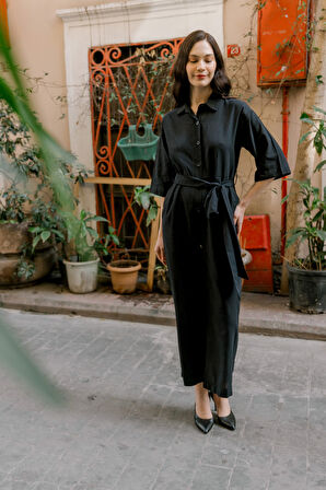 Keten Günlük Tulum Elbise