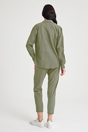 Keten Günlük İkili Takım Elbise Pantolon Gömlek