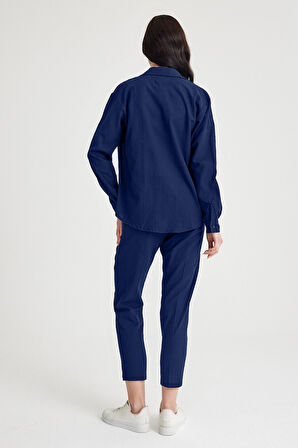 Keten Günlük İkili Takım Elbise Pantolon Gömlek