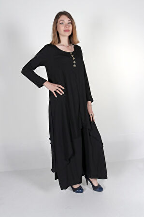 Günlük Yazlık Salaş Kadın İki Katlı  Elbise