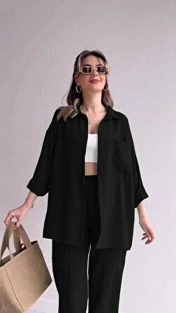 Keten Günlük İkili Takım Elbise Pantolon Gömlek