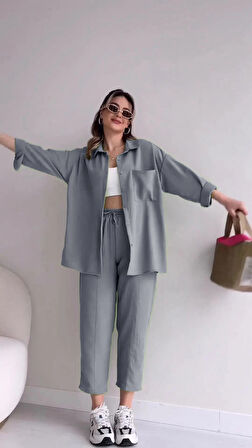 Keten Günlük İkili Takım Elbise Pantolon Gömlek