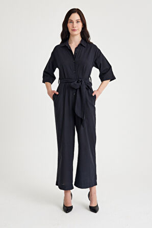 Keten Günlük Tulum Elbise