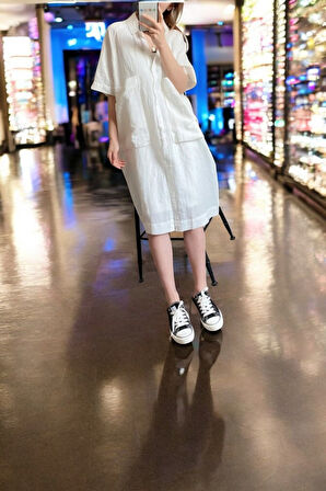 Günlük Cep Detaylı Şık Elbise