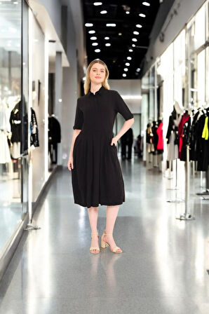 Yazlık Rahat Şık Keten Elbise