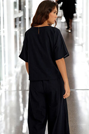 Yazlık Kısa Kol Alt Üst Keten Takım